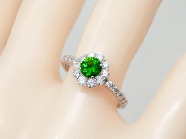 デマントイドガーネット ダイヤモンドリング DTG 0.486ct D 0.37ct