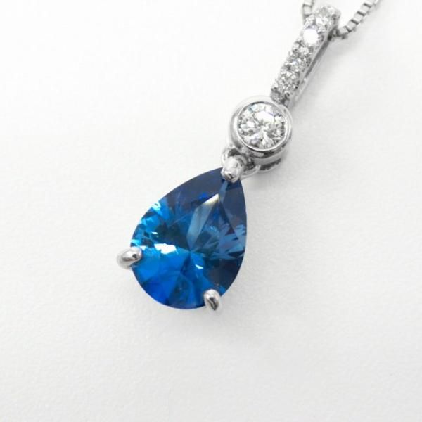 非加熱ブルーサファイア ダイヤモンドネックレス SA 0.68ct D 0.07ct