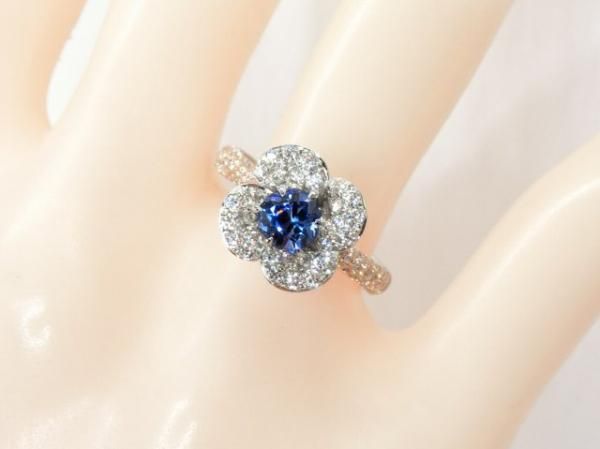 ベニトアイト ダイヤモンドリング BI 0.77ct D 0.79ct Pt900/K18PG