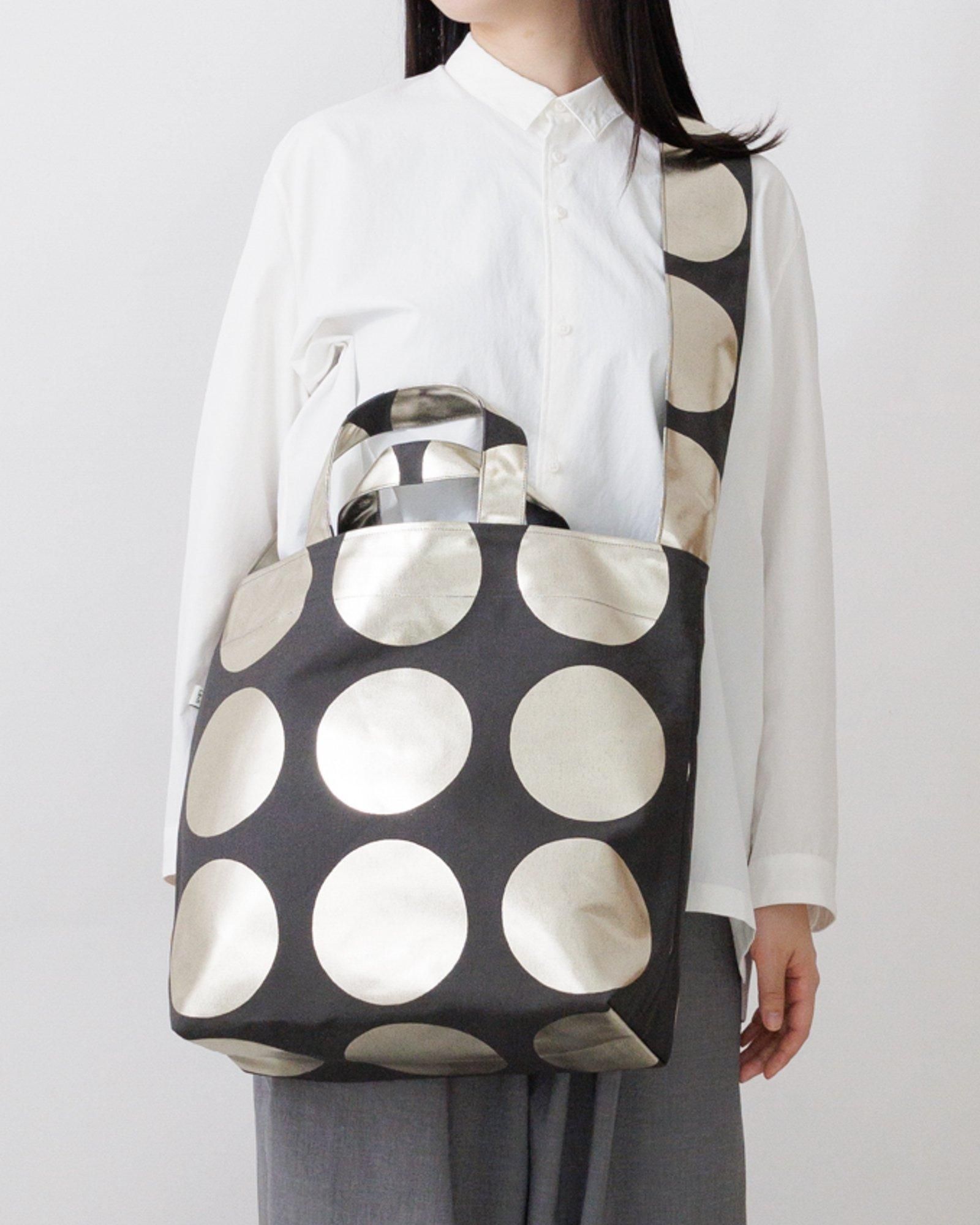 La+h / ラス 9号帆布ラージドットショルダー KOB-1C (dark grey