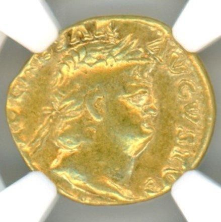 古代ローマ アウレウス金貨 ネロ AD54~68年 ChF/並品＋ 送料込