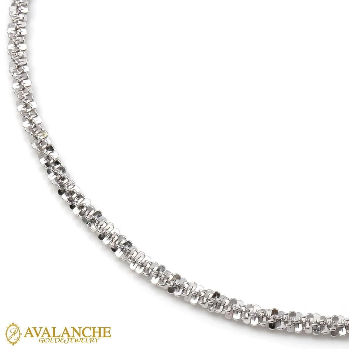 シルバー ツイストスパークルネックレス 幅3mm 35cm-60cm HB-D-0502RIT