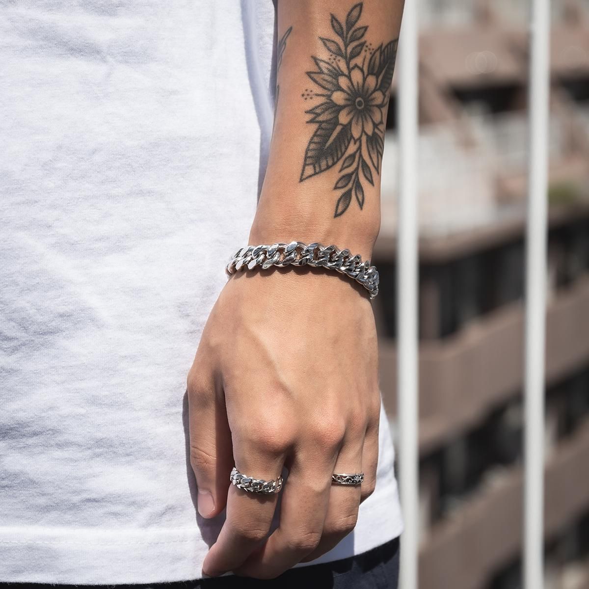 シルバー マイアミブレスレット 幅11.2mm 19cm-21cm 300KDO2-CHC