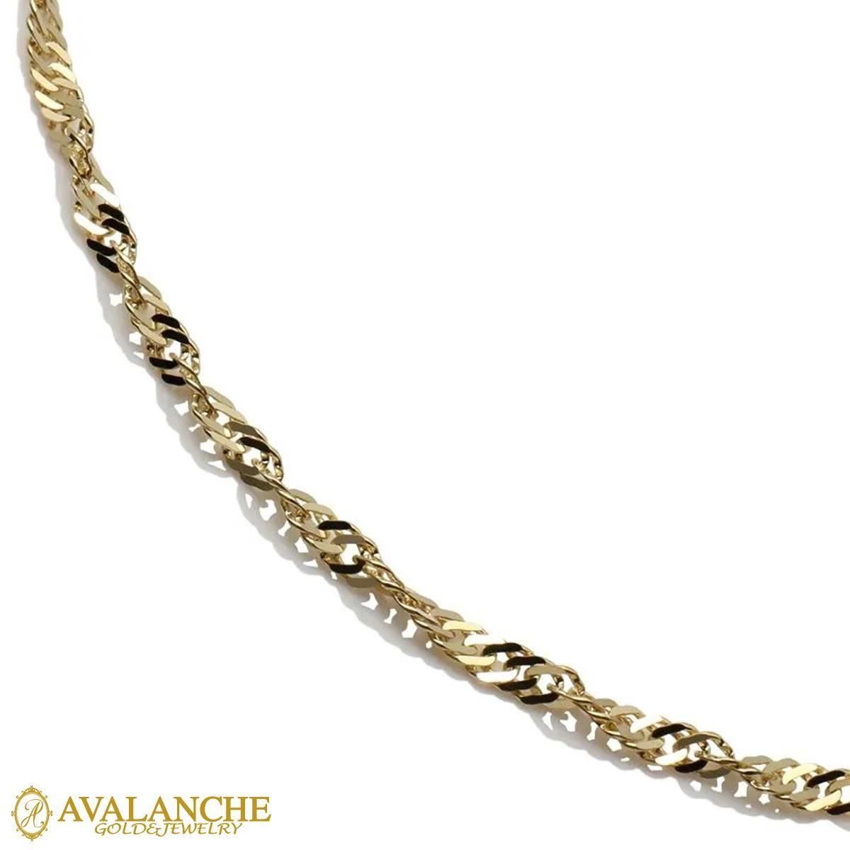 10K イエローゴールド スクリューネックレス 幅2.2mm 40cm-60cm