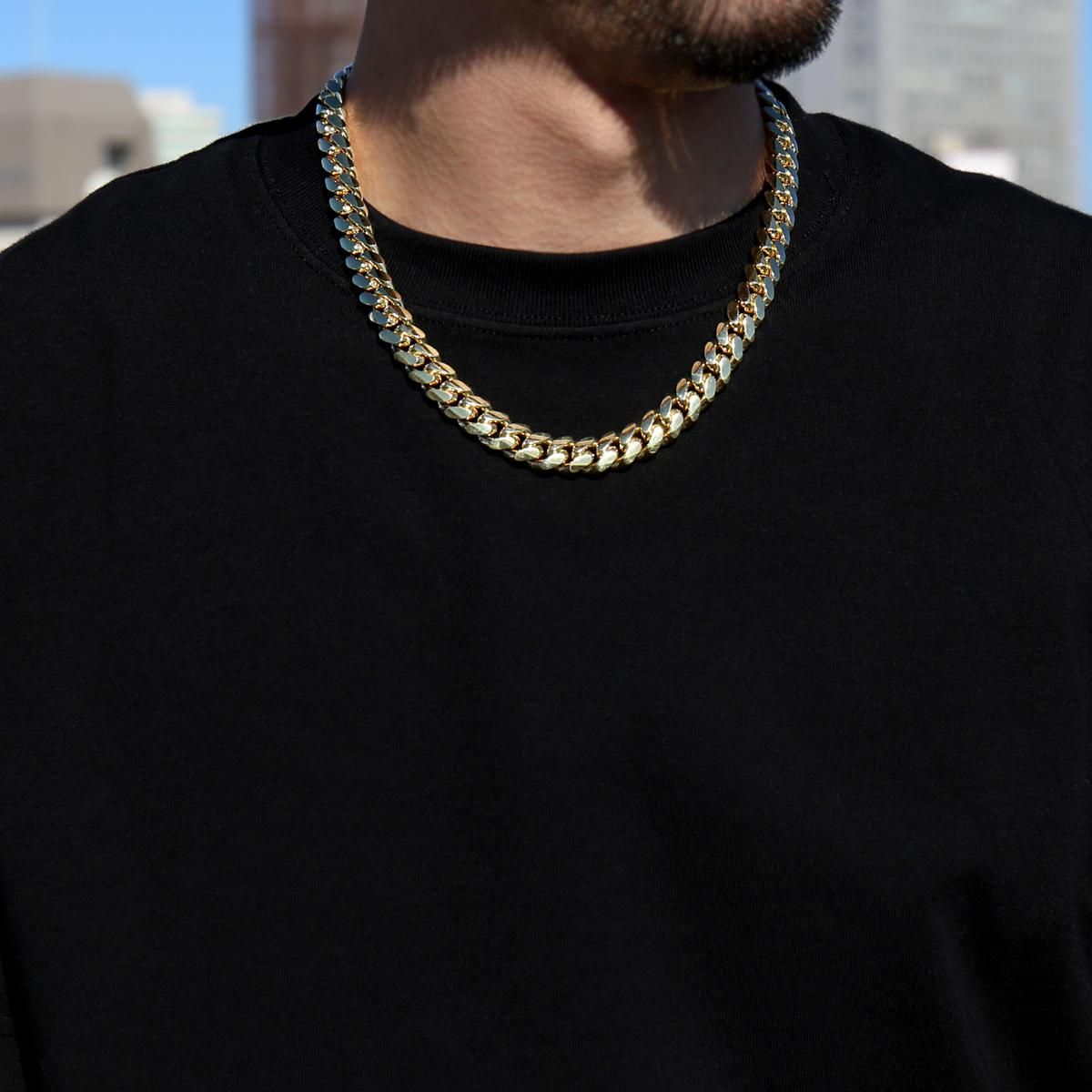 10K イエローゴールド マイアミネックレス 幅11.5mm 50cm - AVALANCHE