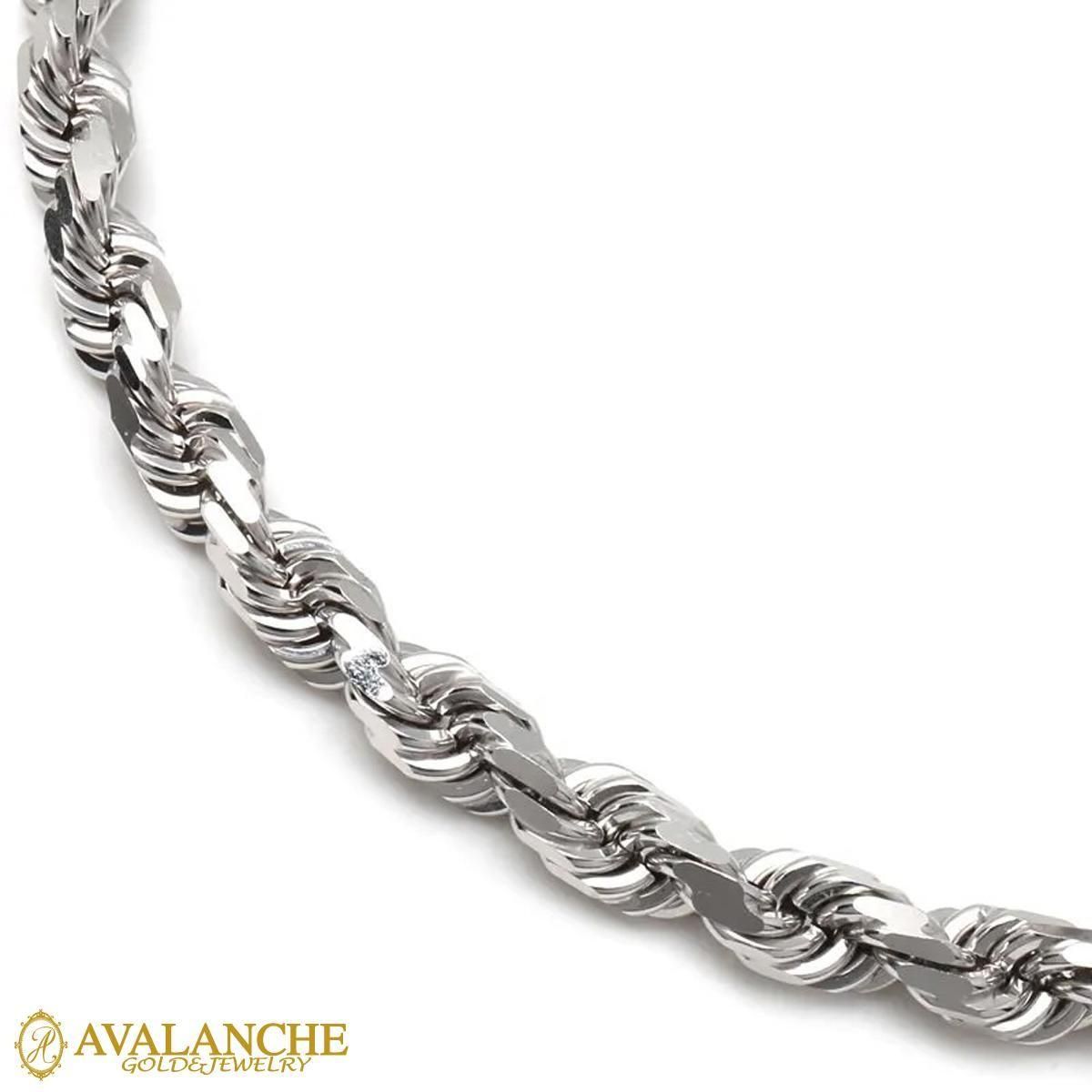 10K ホワイトゴールド ロープネックレス 幅4.5mm 50cm-60cm 定価