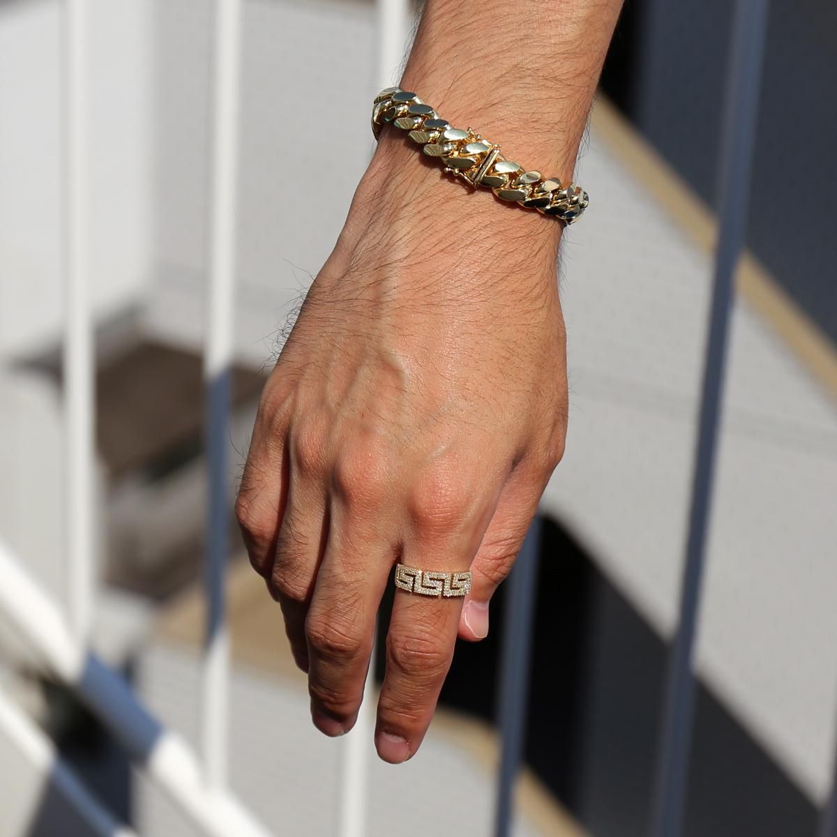 10K イエローゴールド マイアミブレスレット 幅8.5mm 19cm 定価 1