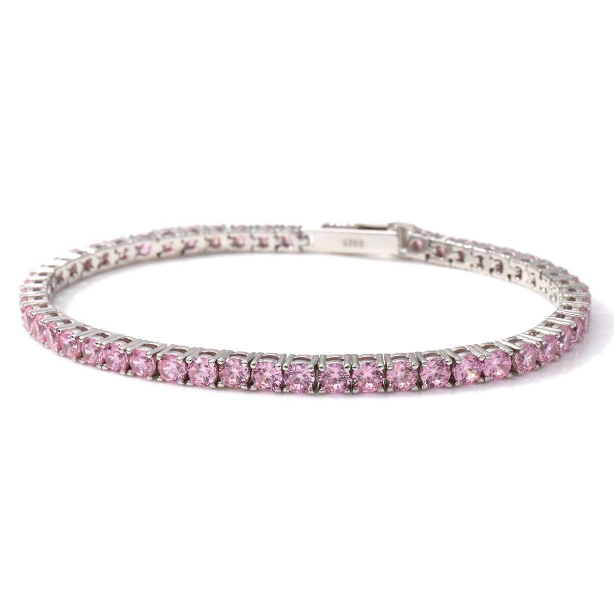 シルバー テニスブレスレット 幅3.5mm 16cm-18cm AHBL-D042-3MM-PK