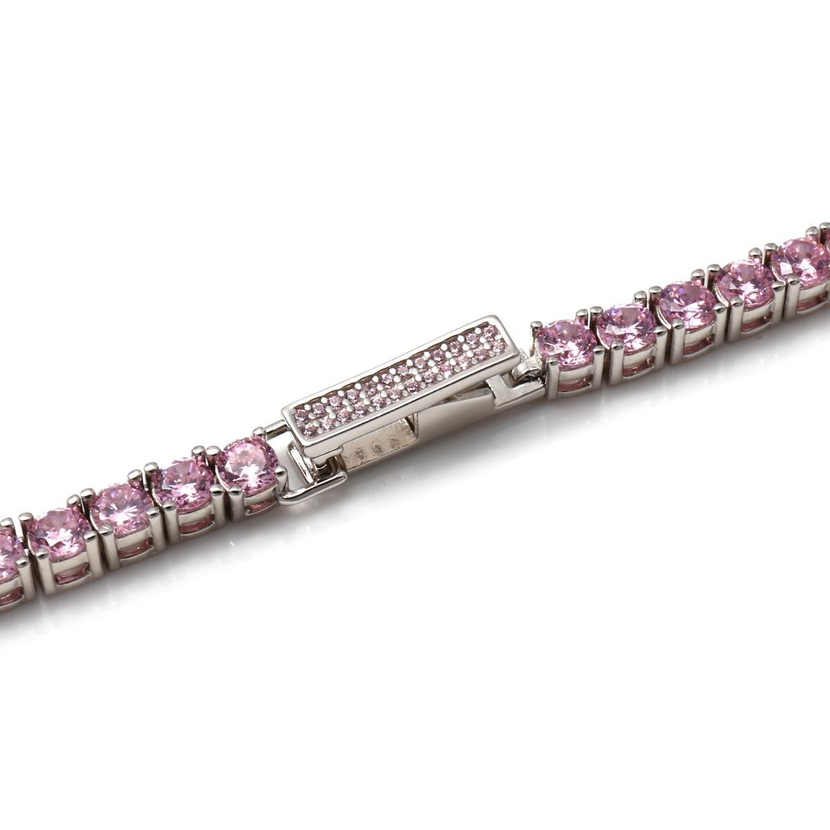 シルバー テニスブレスレット 幅3.5mm 16cm-18cm AHBL-D042-3MM-PK