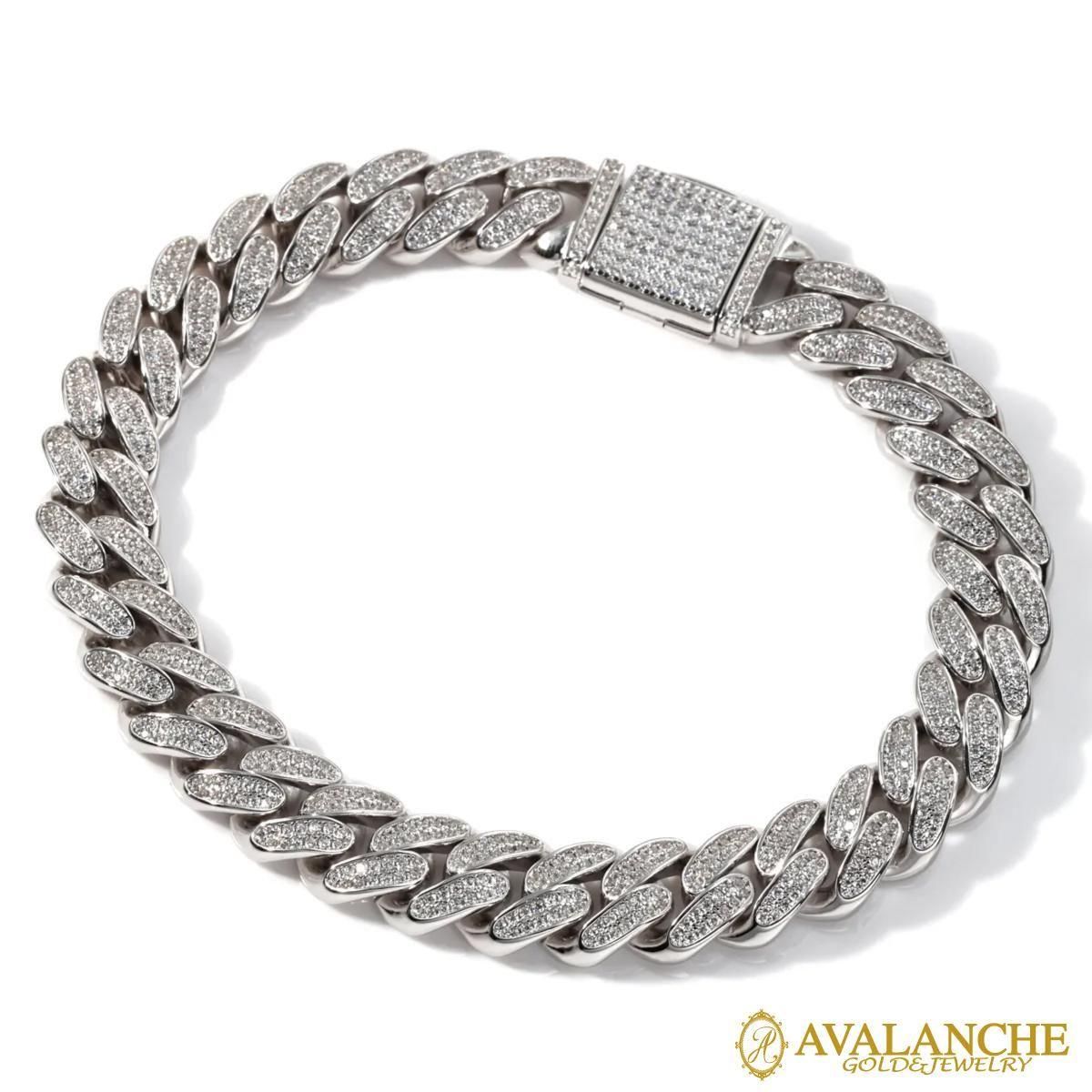 シルバー マイアミブレスレット 幅10mm 19cm-21cm AHNL-A026