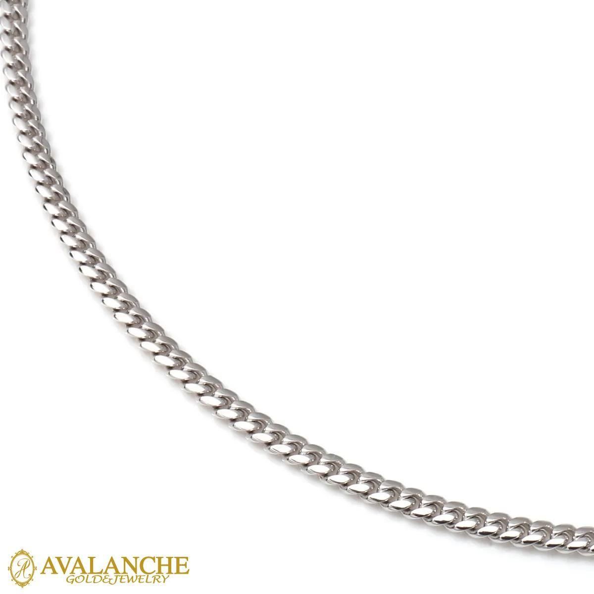 10K ホワイトゴールド マイアミネックレス 幅2mm 45cm-70cm KKP7455