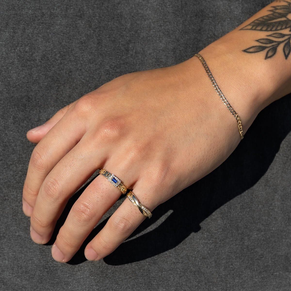 10K イエローゴールド キューバンブレスレット 幅2.8mm 16cm-19cm