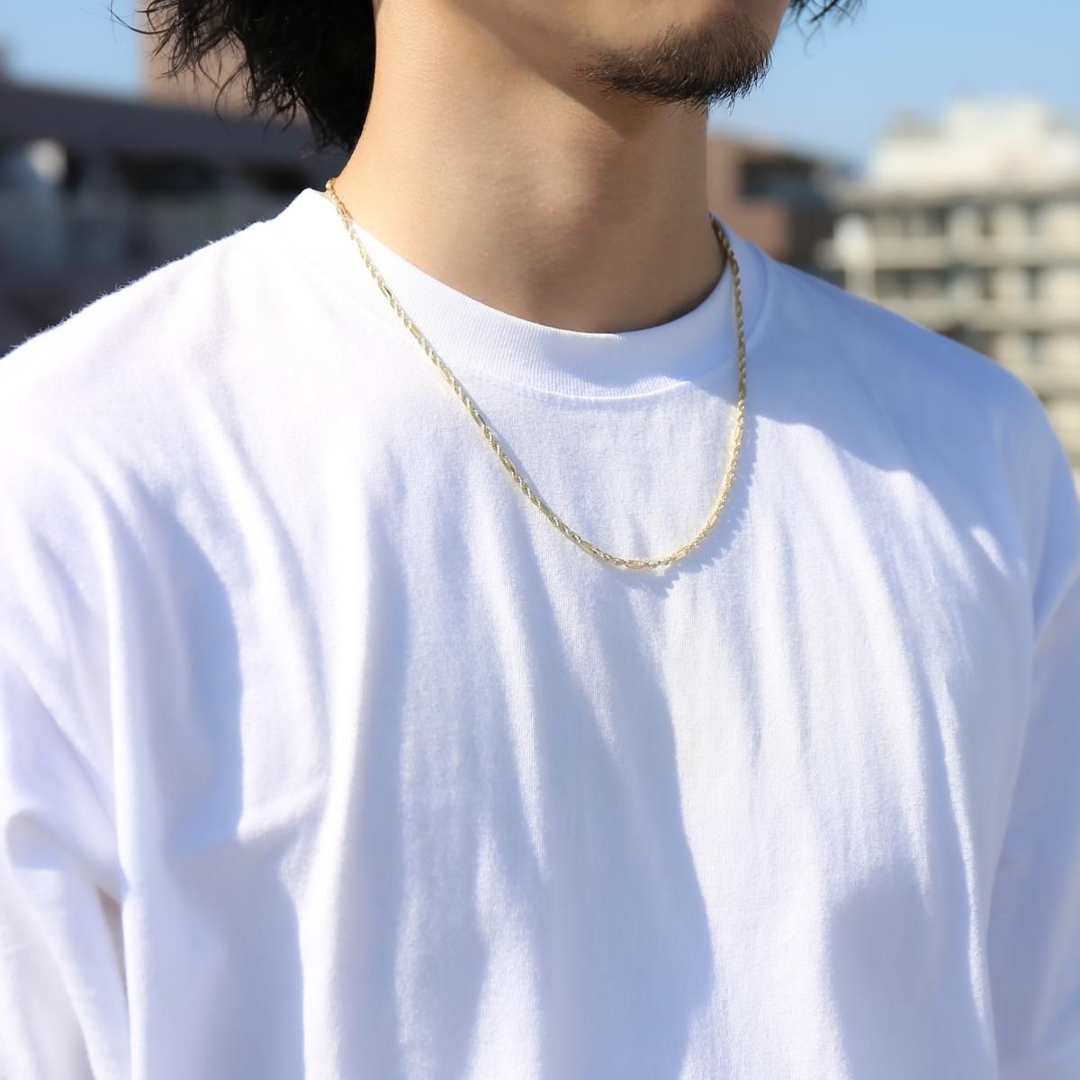 10K イエローゴールド フィガロープネックレス 幅2.8mm 45cm-60cm