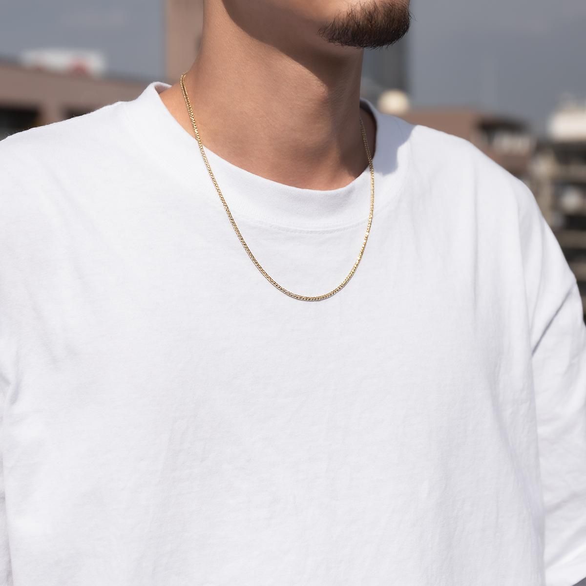 10K イエローゴールド フランクリンネックレス 幅2mm 45cm-60cm