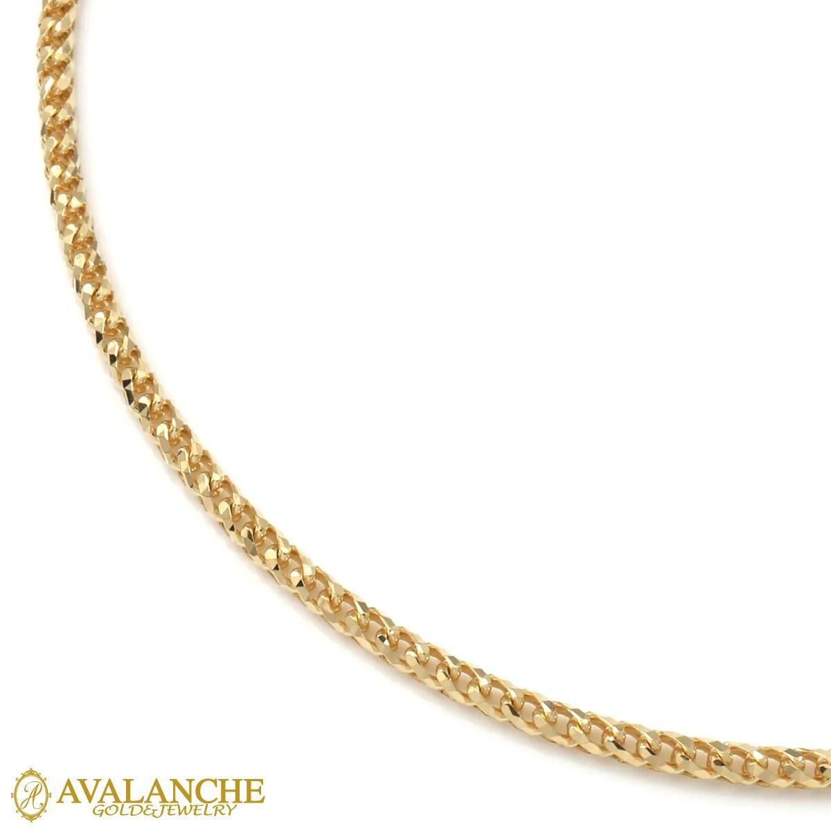 10K イエローゴールド フランクリンネックレス 幅2mm 45cm-60cm