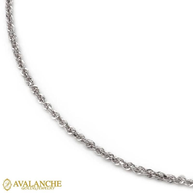 10K ホワイトゴールド ツイストスパークルブレスレット 幅2mm 17cm