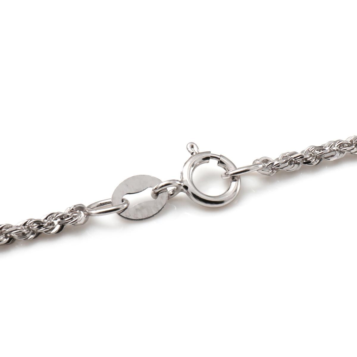 10K ホワイトゴールド ロープネックレス 幅1.7mm 40cm-55cm 030CRD-W