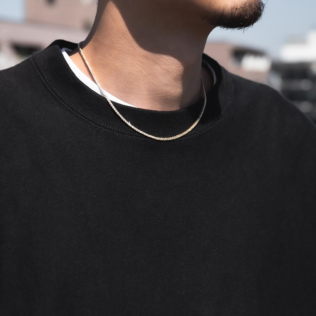 ダイヤモンド 14K イエローゴールド テニスネックレス 幅2mm 41cm 定価