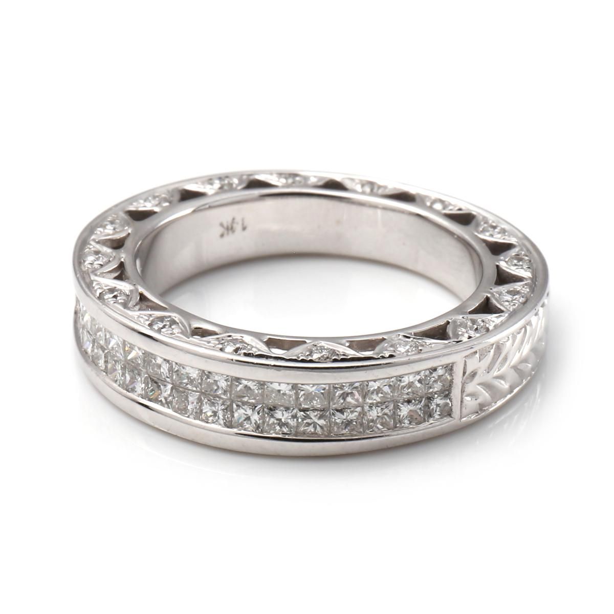 ダイヤモンド 14K ホワイトゴールド リング 13号 R2673A - AVALANCHE