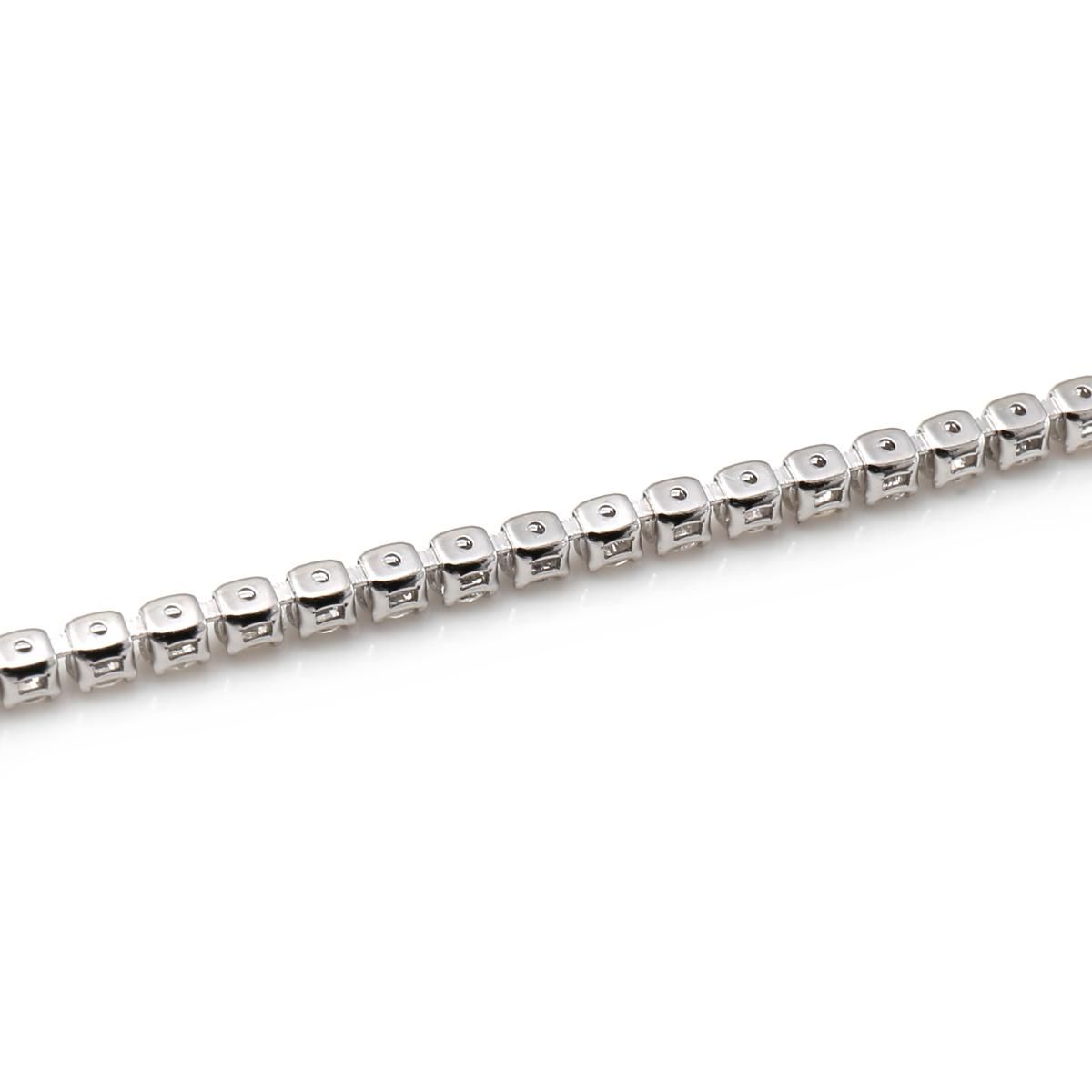 ダイヤモンド 18K ホワイトゴールド テニスブレスレット 幅1.8mm 17cm