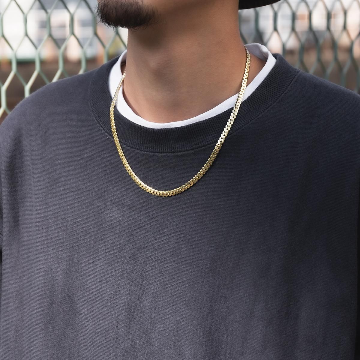 10K イエローゴールド マイアミネックレス 幅5mm 50cm - AVALANCHE