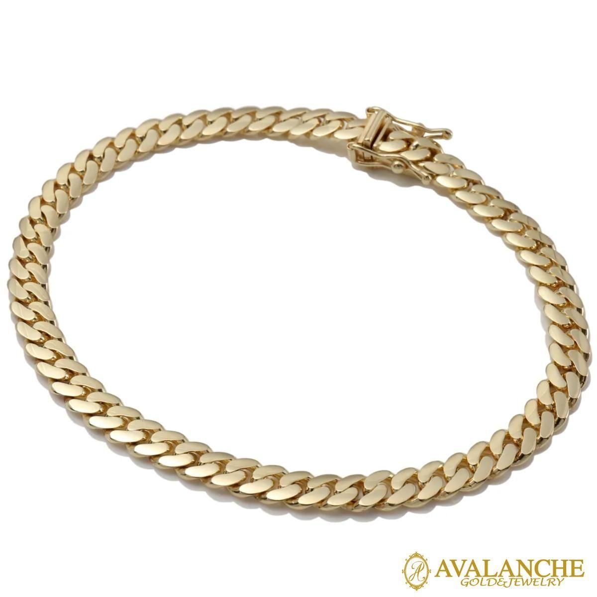 10K イエローゴールド マイアミブレスレット 幅5mm 19cm KKP7895
