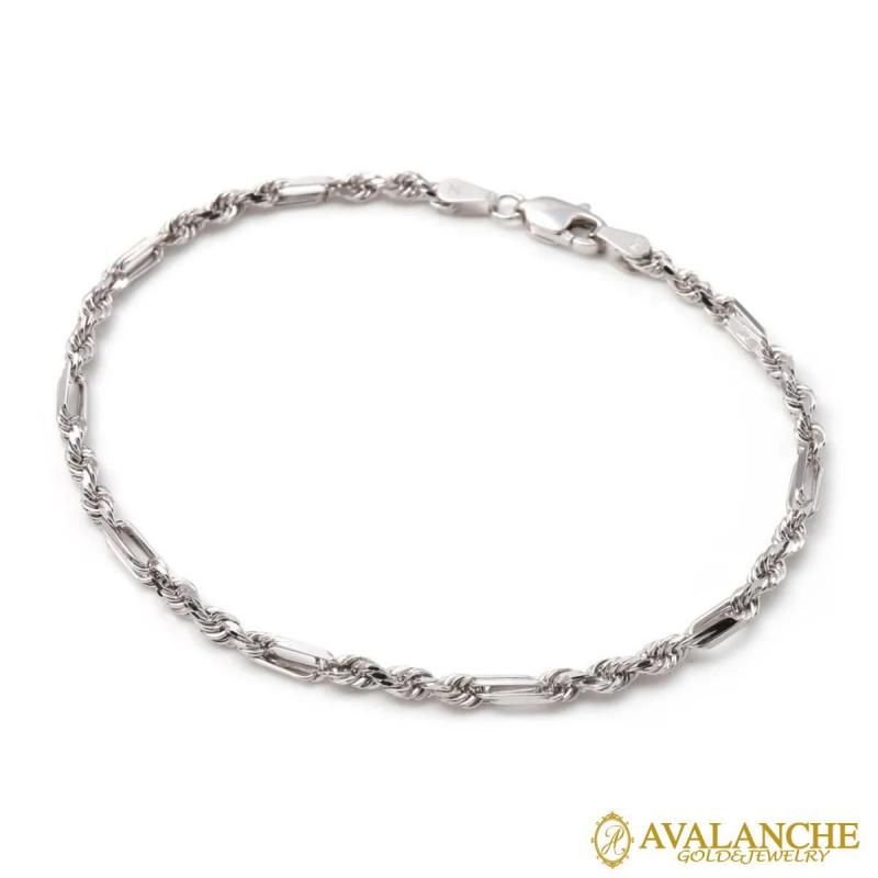 10K ホワイトゴールド フランクリンネックレス 幅1.5mm 45cm-50cm