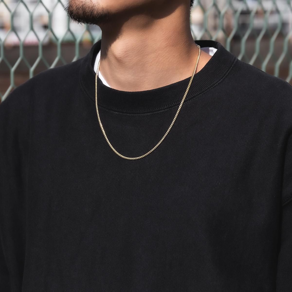 10K イエローゴールド マイアミネックレス 幅2.5mm 45cm-60cm KKP6025