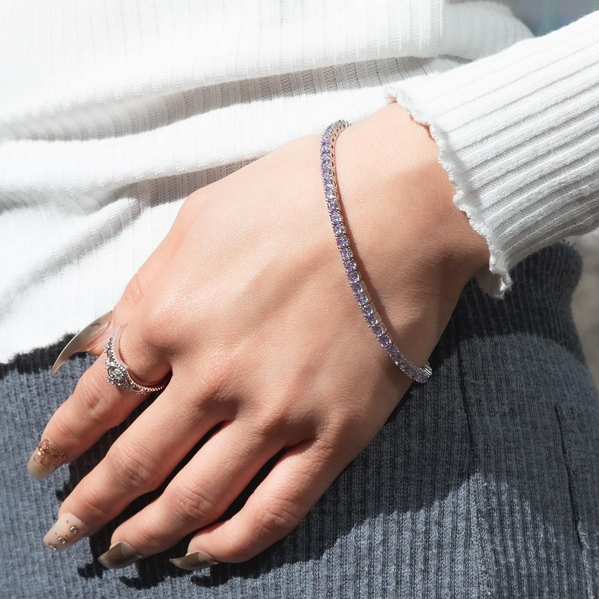 シルバー テニスブレスレット 幅3mm 16cm-18cm - AVALANCHE OFFICIAL STORE