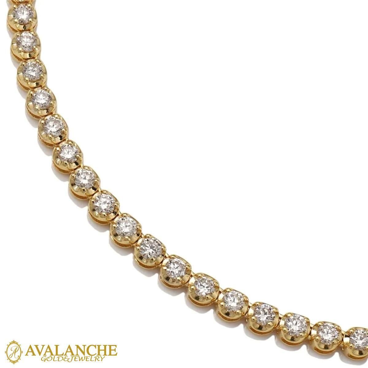 ダイヤモンド 10K イエローゴールド テニスネックレス 幅3.5mm 40cm