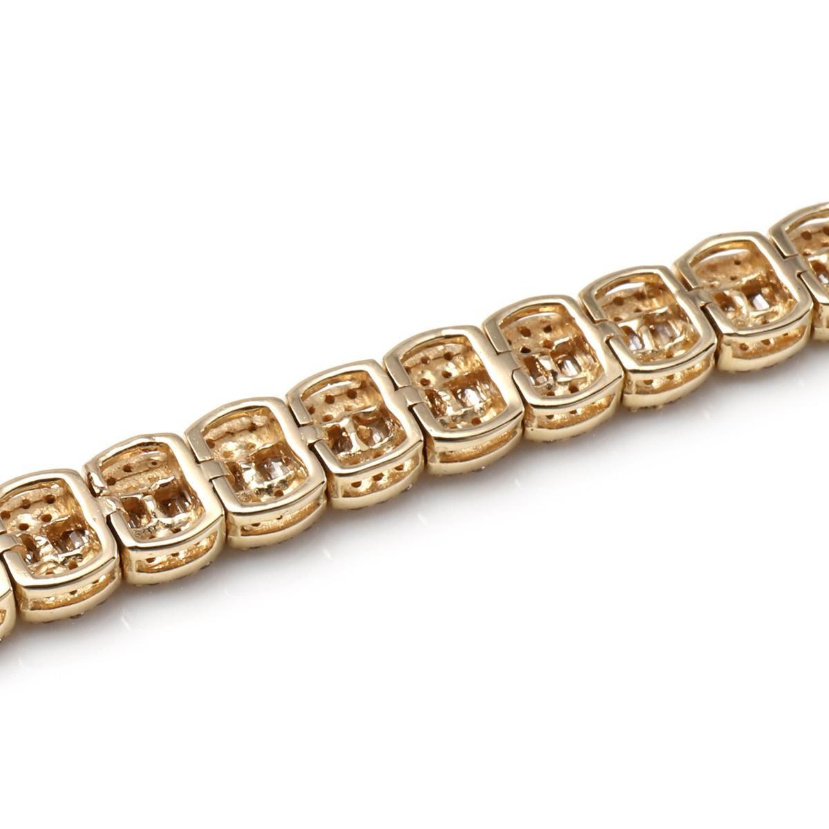 ダイヤモンド 14K イエローゴールド ブレスレット 幅4.8mm 18cm