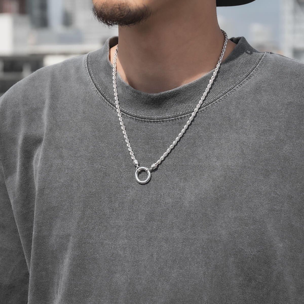 シルバー ロープネックレス 幅3.5mm 50cm-55cm C1066 - AVALANCHE