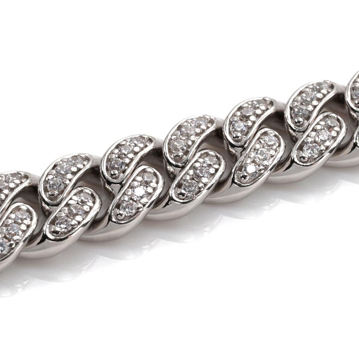 シルバー マイアミブレスレット 幅7mm 18cm-20cm AHB-0101-7MM