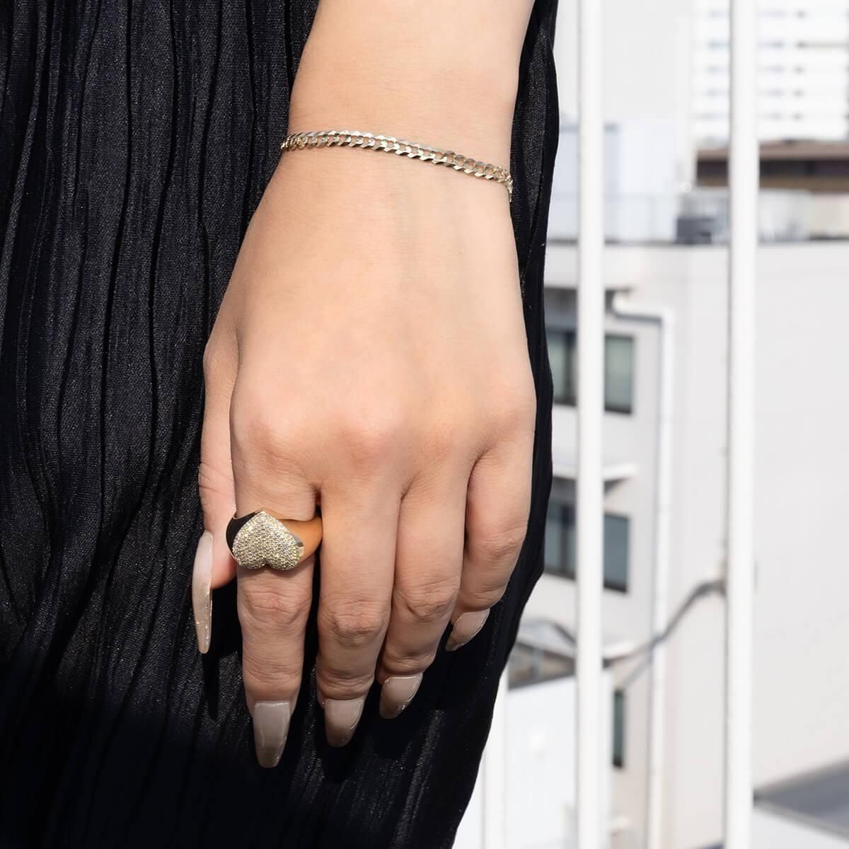 10K イエローゴールド キューバンブレスレット 幅3.5mm 19cm KKP5359