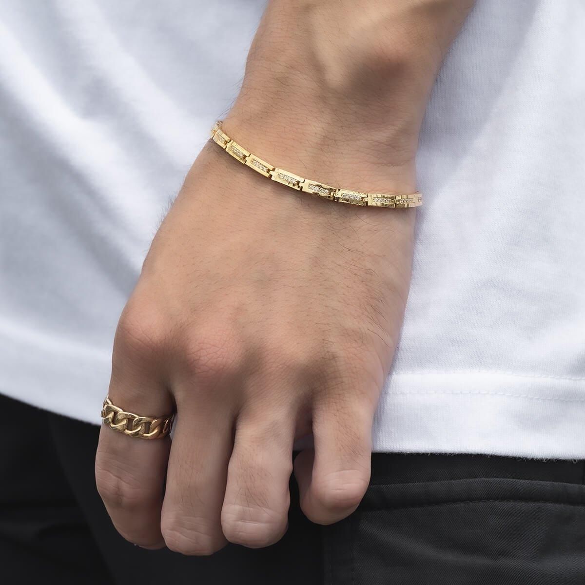 10K イエローゴールド ブレスレット 幅3.5mm 18cm ALCC99 - AVALANCHE