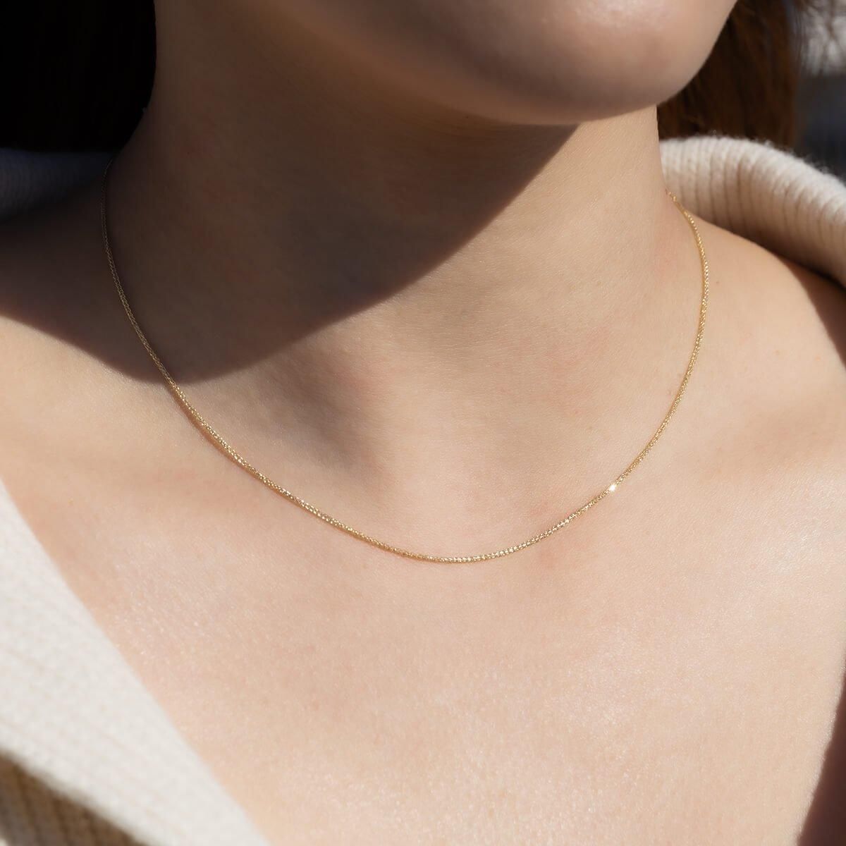 10K イエローゴールド フランクリンネックレス 幅1mm 40cm-55cm