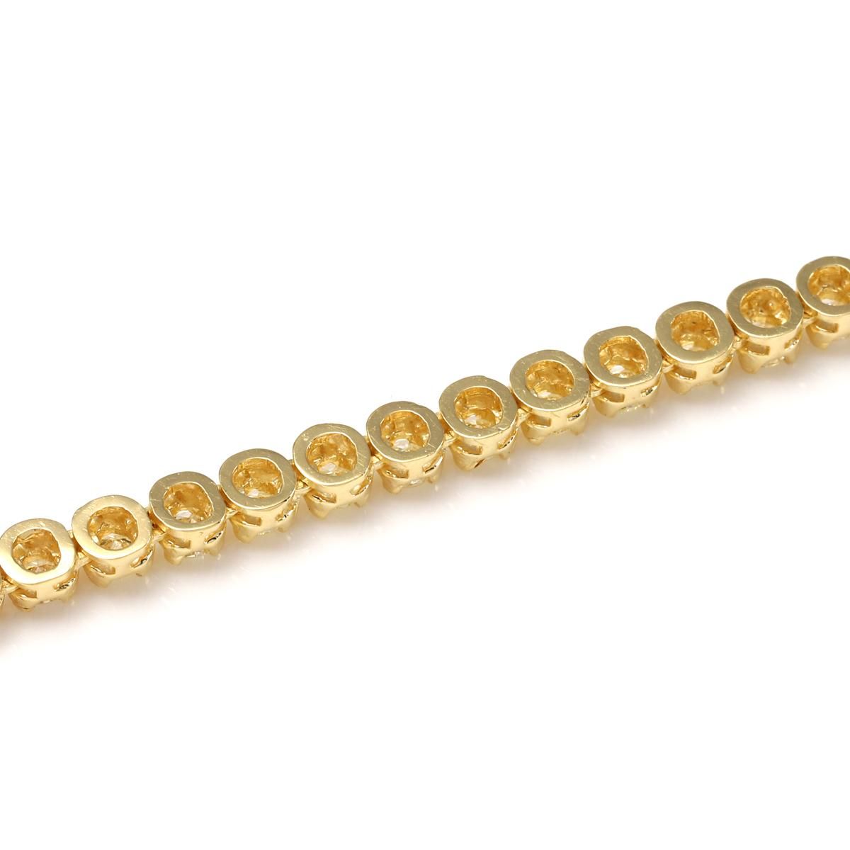 ダイヤモンド 10K イエローゴールド テニスネックレス 幅4mm 51cm