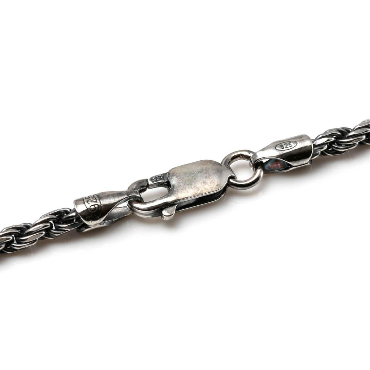 シルバー ロープネックレス 幅2.8mm 45cm-55cm いぶし加工 060HCMD-LOX