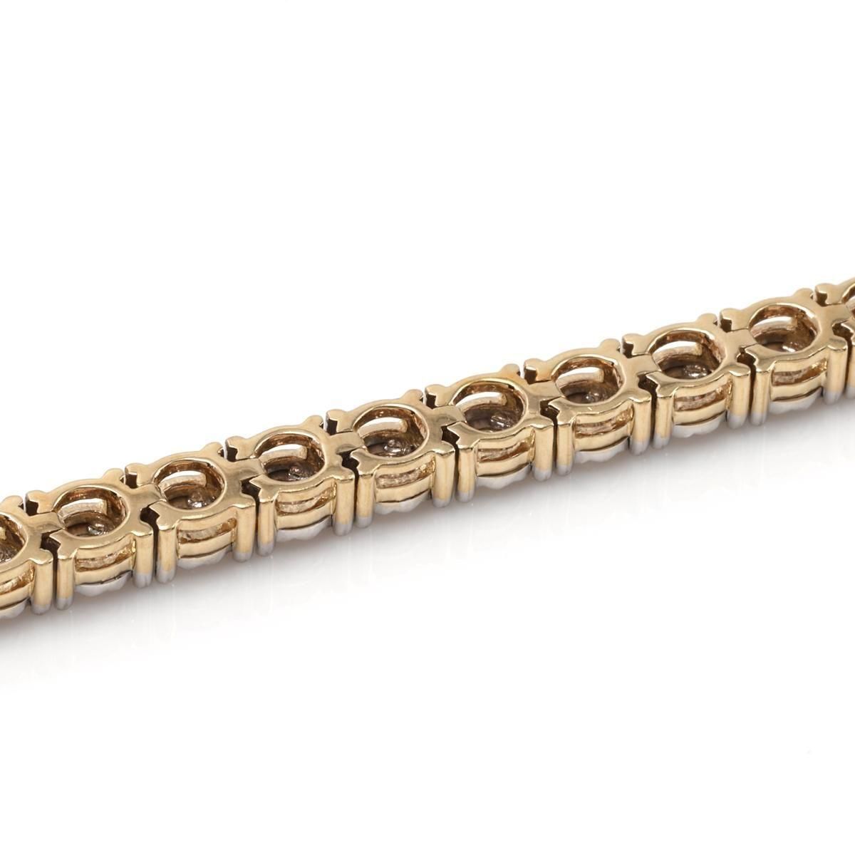 ダイヤモンド 10K イエローゴールド テニスブレスレット 幅4mm 18cm