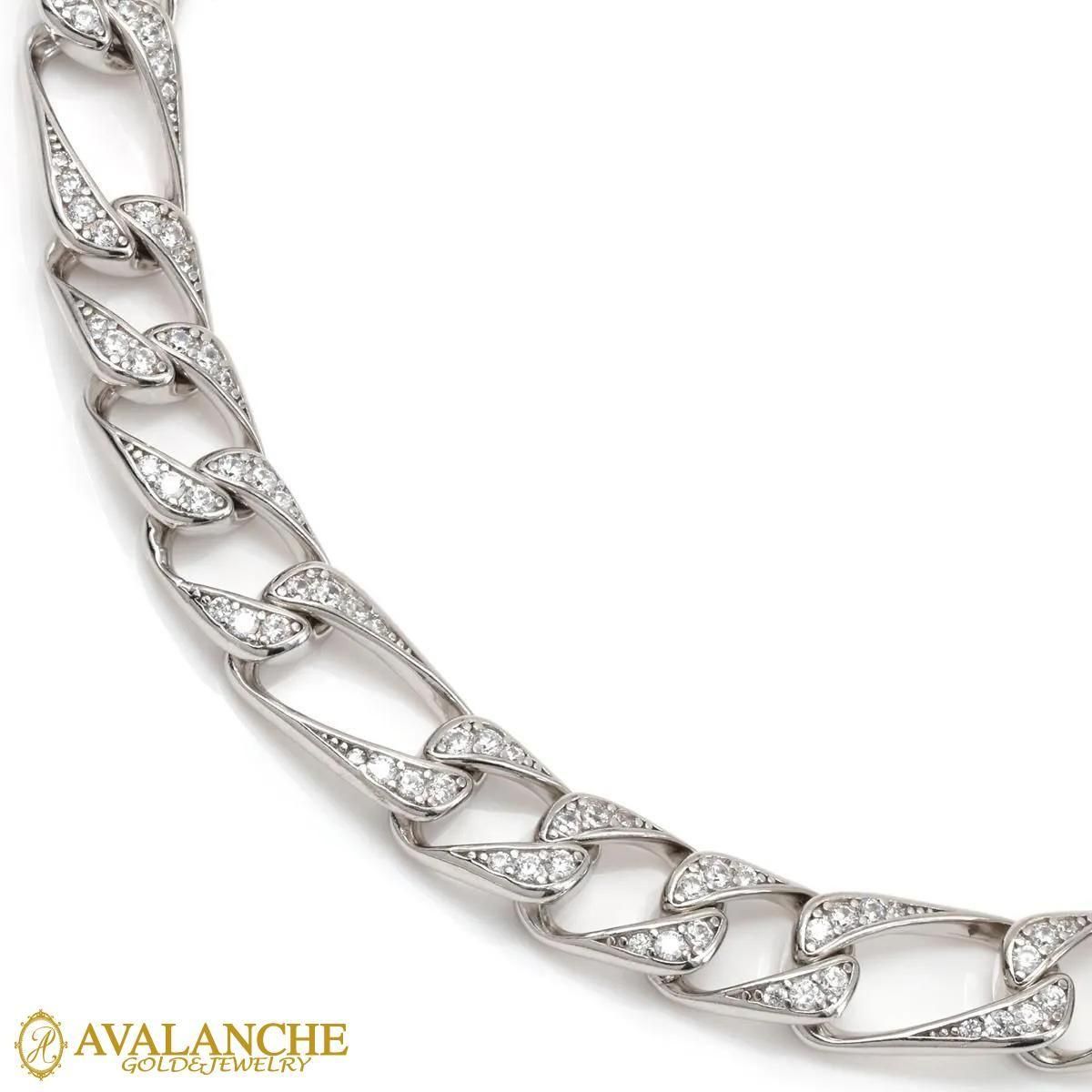 シルバー フィガロネックレス 幅8mm 51cm ACHCZ112 - AVALANCHE