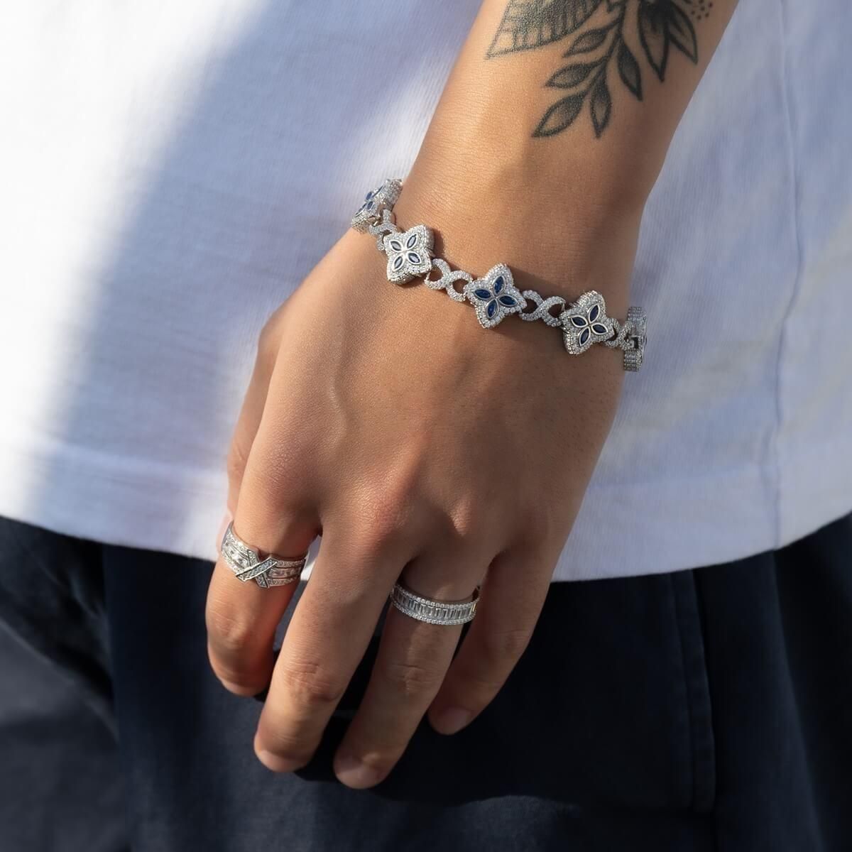 シルバー ブレスレット 幅15.5mm 20cm CLIN-BR-BLUE - AVALANCHE