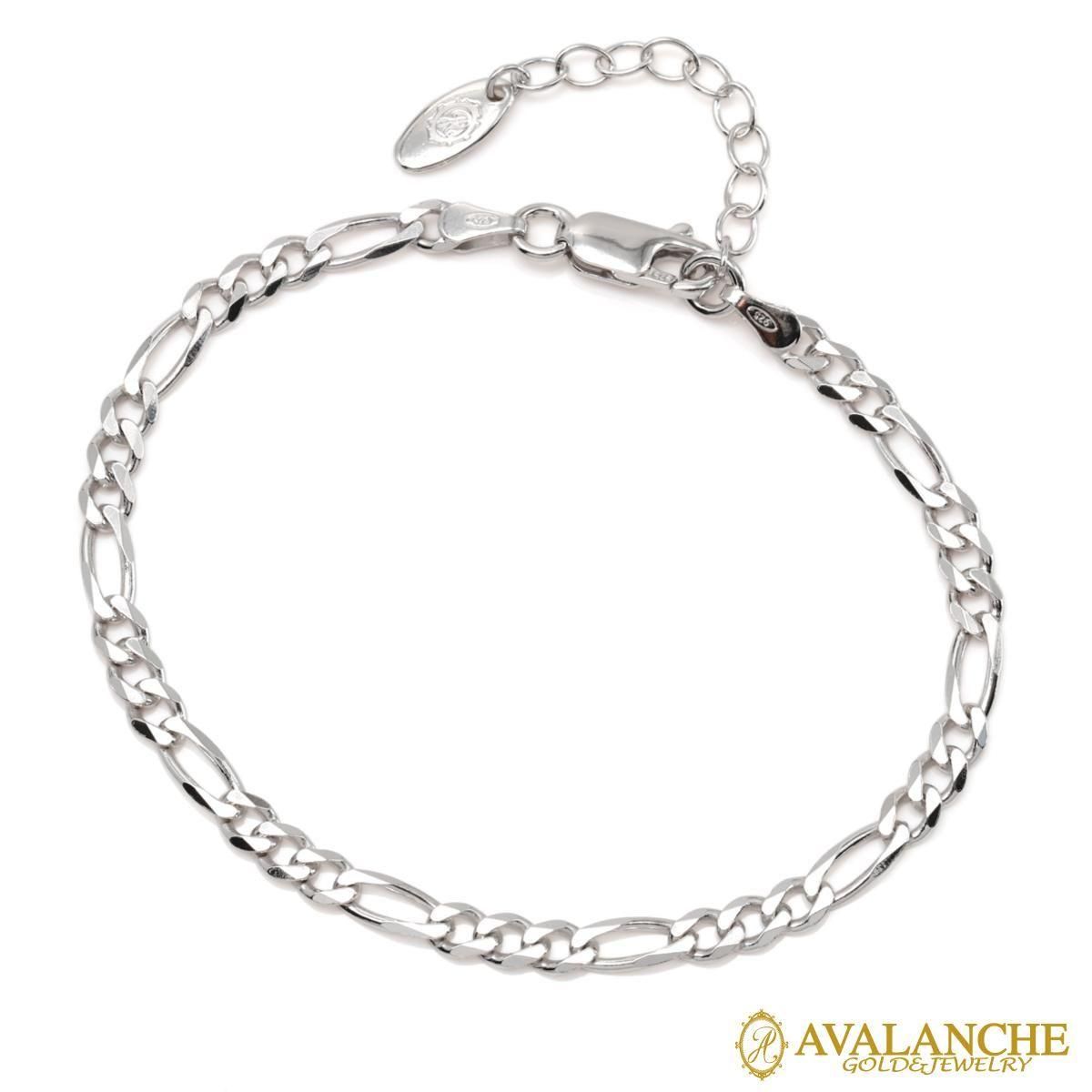 シルバー フィガロブレスレット 幅3.8mm 18cm-21cm 100F2-31D6