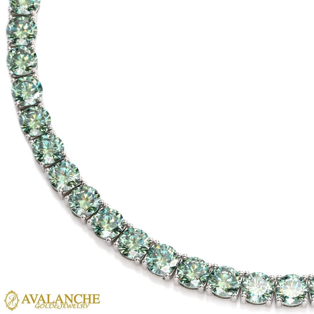 モアサナイト シルバー テニスネックレス 幅5mm 50cm 5MMTN-GRN-MST