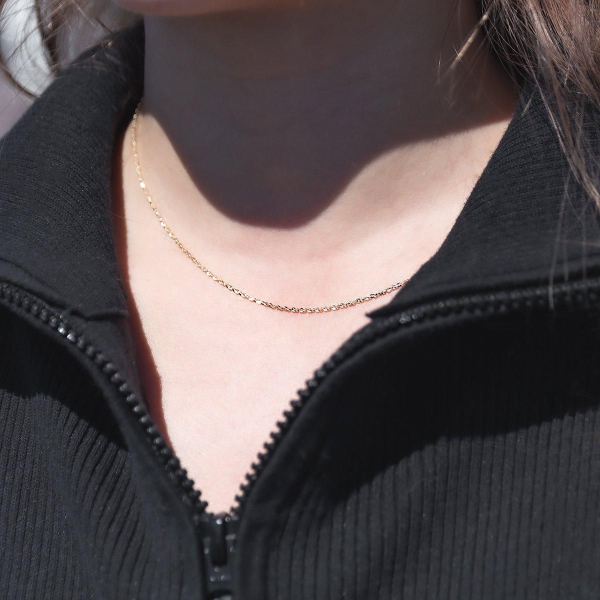 10K イエローゴールド ネックレス 幅1mm 40cm-50cm FMZ-15 - AVALANCHE