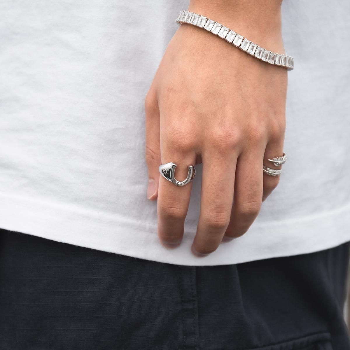 PALACE MVP-U シルバーリング 指輪 メンズ : 迦楼羅炎 ドームリング 白