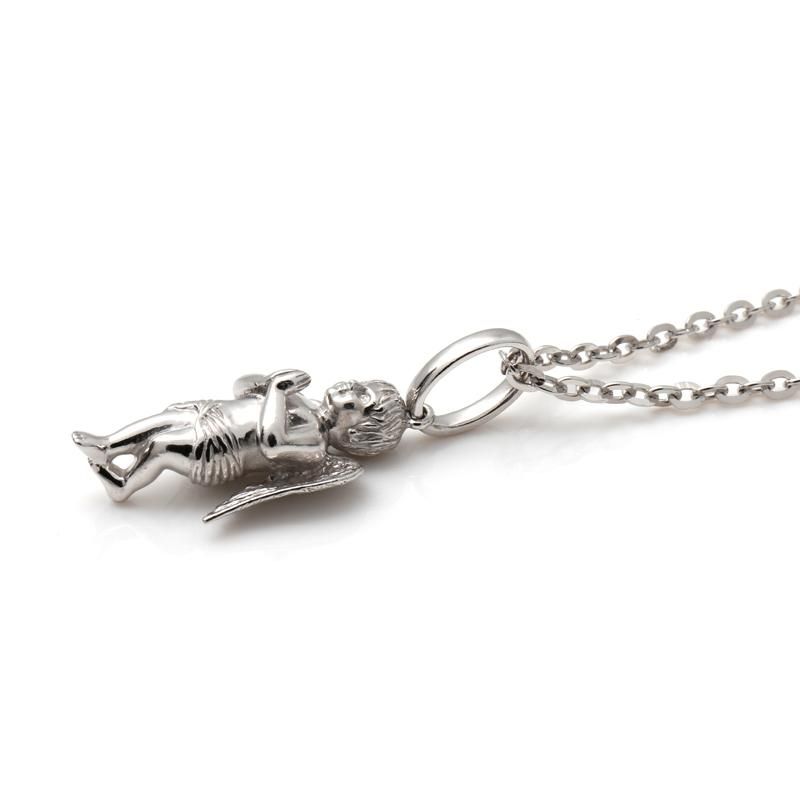 10K ホワイトゴールド ネックレス&ペンダント 45cm-50cm 3-9866-02/ｸﾛｽ