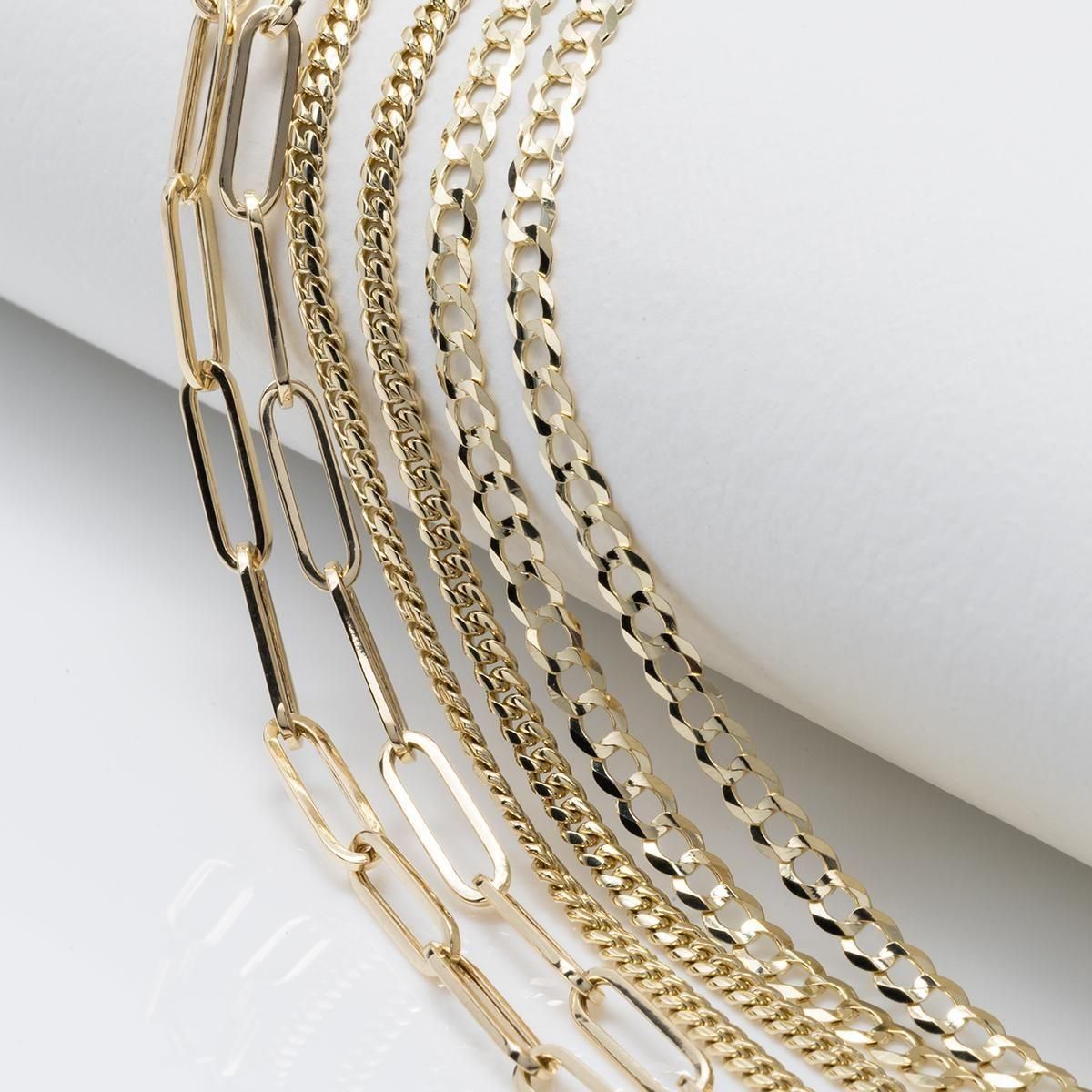 10K イエローゴールド キューバンネックレス 幅2.8mm 40cm-60cm