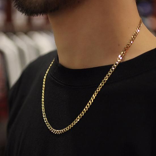 10K イエローゴールド キューバンネックレス 幅4.7mm 46cm-71cm