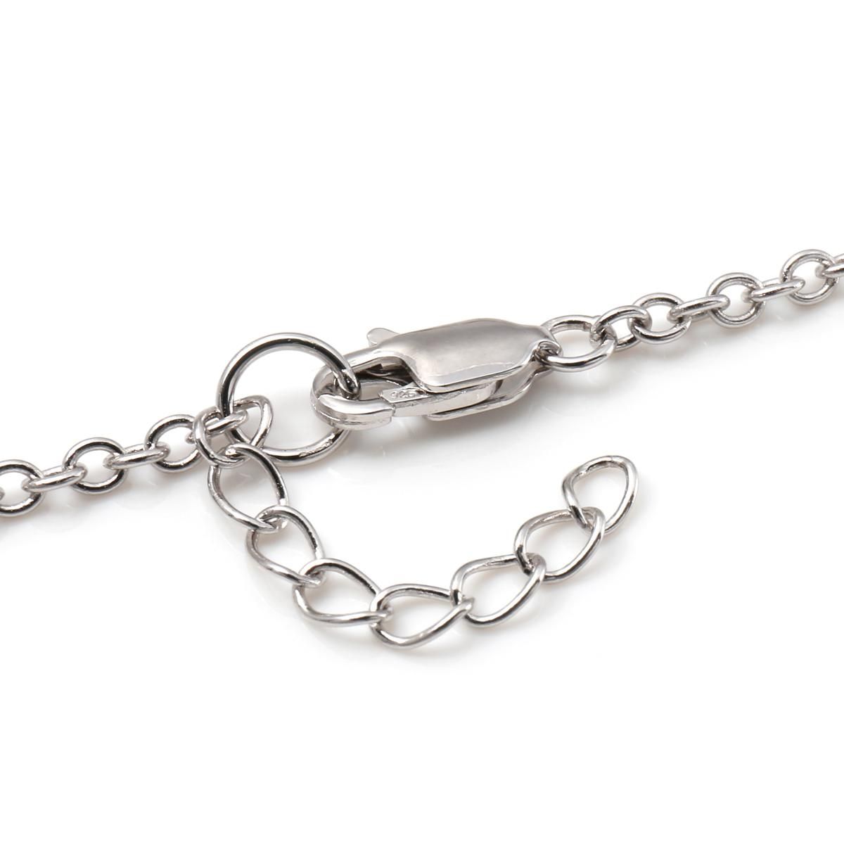 シルバー サイドウェイズクロスブレスレット 幅2mm 18cm-20cm