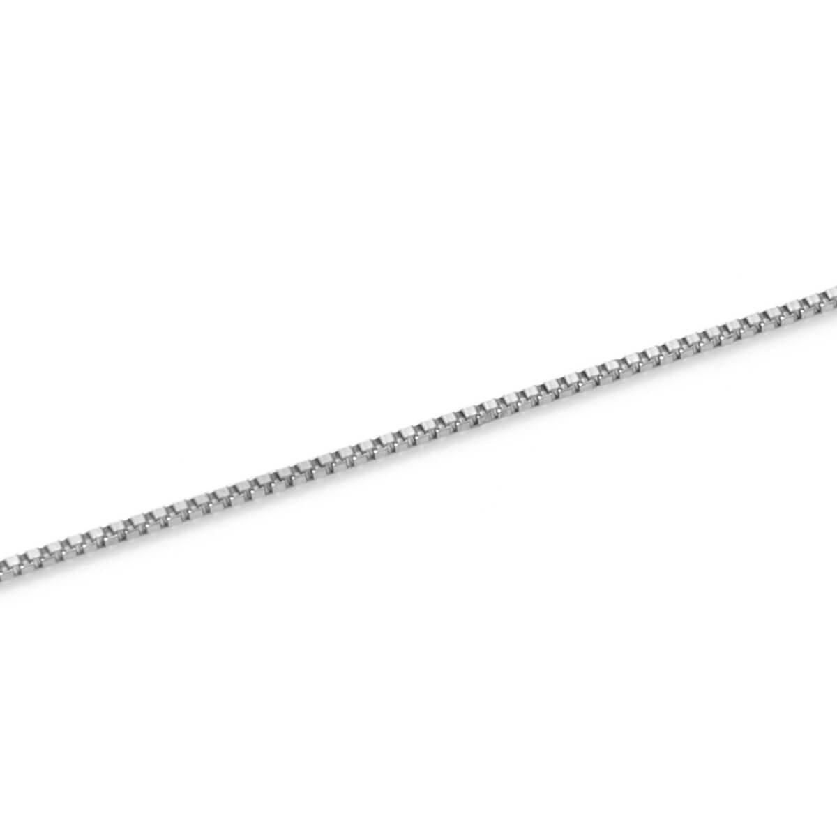 10K ホワイトゴールド ボックスネックレス 幅0.5mm 40cm-45cm ﾍﾞﾈ0.5